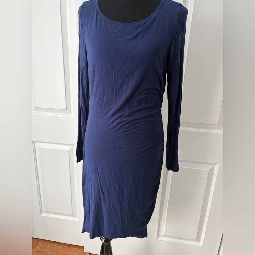 Halogen Deep Blue Long Sleeve Dress Large